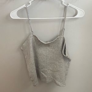 heather grey american eagle cropped tank